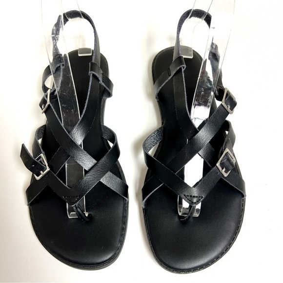TORRID Toe Post Gladiator Sandal black leather size 9WW - Picture 4 of 11